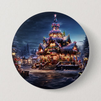 Macaron Rond 7,6 Cm "Une retraite de Noël cosy"