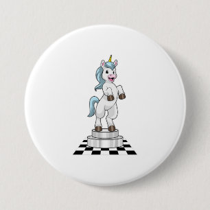 Macaron Rond 7,6 Cm Unicorn at Chess