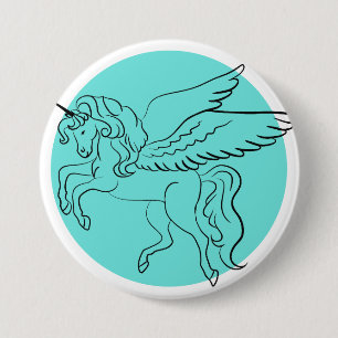 Macaron Rond 7,6 Cm Unicorne