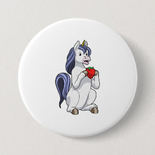Macaron Rond 7,6 Cm Unicorne aux fruits de fraise