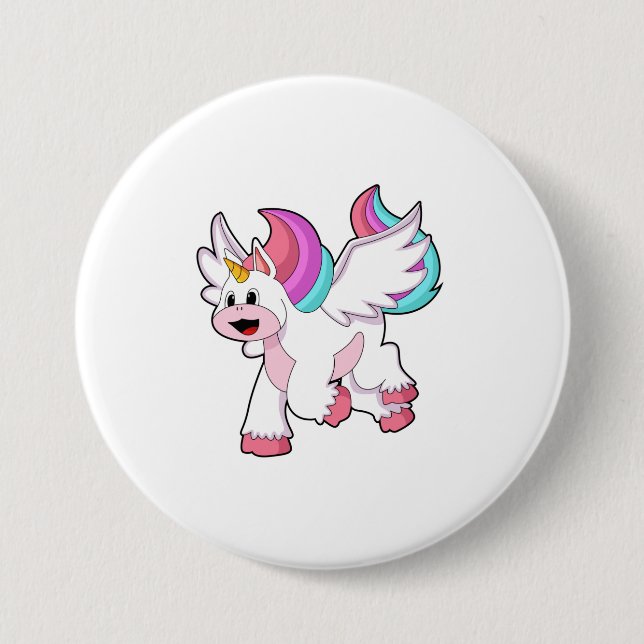 Macaron Rond 7,6 Cm Unicorne avec Wing.PNG (Devant)