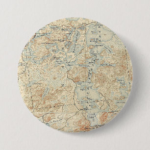 Macaron Rond 7,6 Cm Upper Saranac Lake Détail de l'ancienne carte topo