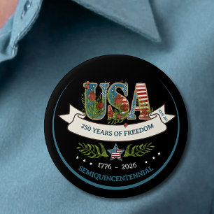 Macaron Rond 7,6 Cm US 250 Semi-quincentenaire Aquarelle botanique 4 j