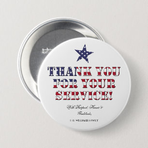 Macaron Rond 7,6 Cm USA Veterans Merci pour votre service