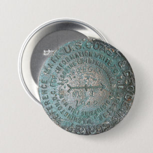 Macaron Rond 7,6 Cm USGS Benchmark, St. Regis Mountain Geodetic Survey