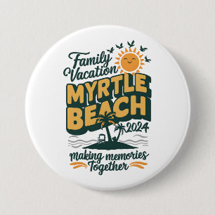 Macaron Rond 7,6 Cm Vacances en famille à Myrtle Beach 2024 Créer des