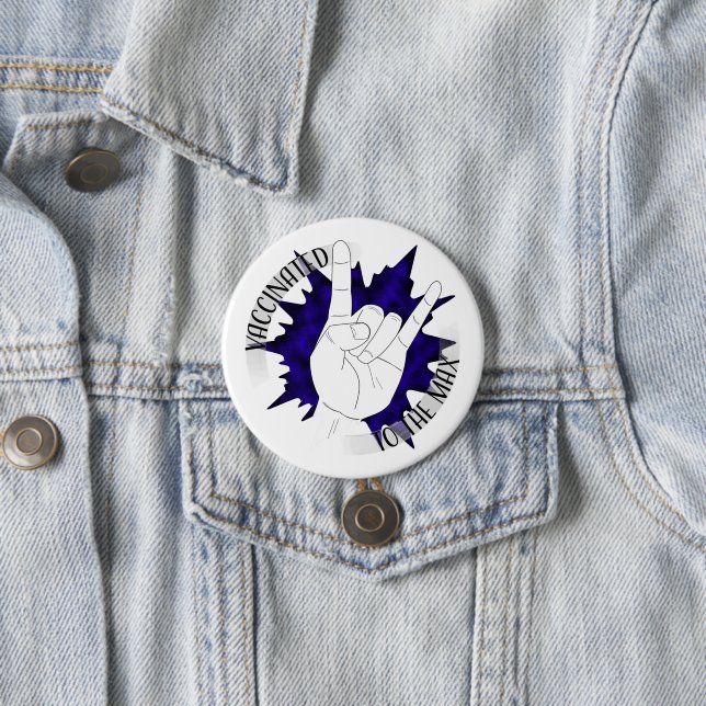 Macaron Rond 7,6 Cm Vacciné Au Maximum (En situation)