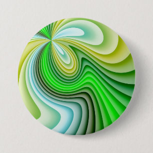 Macaron Rond 7,6 Cm Vagues jaunes et vertes
