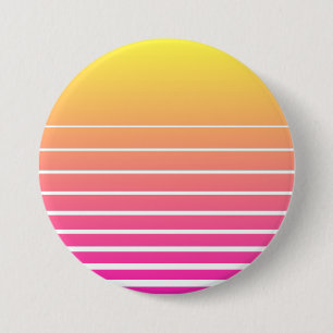 Macaron Rond 7,6 Cm Vaporwave Sun