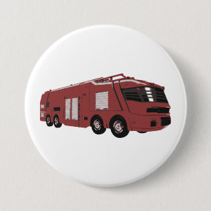 Macaron Rond 7,6 Cm Véhicule de commandement de science-fiction rouge 