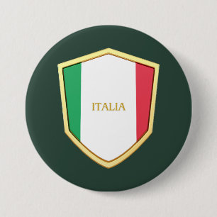 Macaron Rond 7,6 Cm Ventilateur De Football Italia Shield