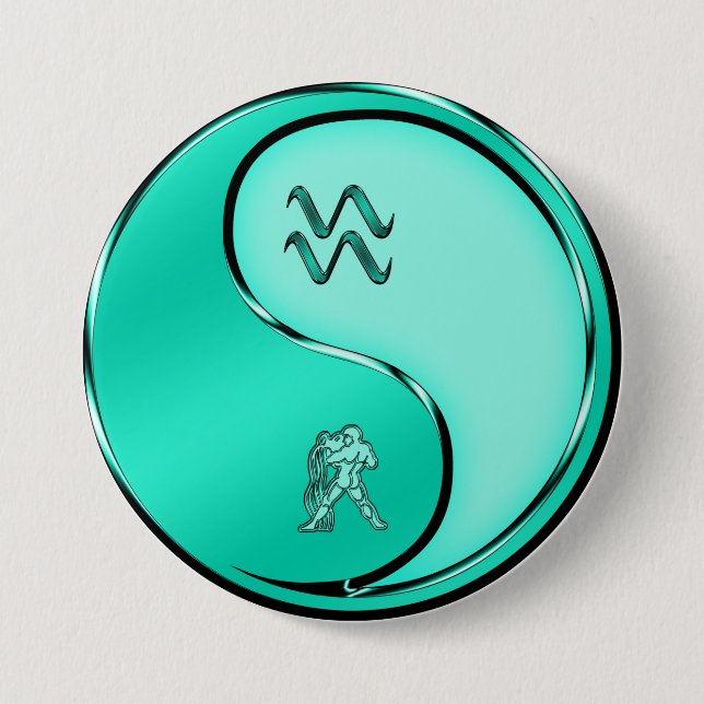 Macaron Rond 7,6 Cm Verseau (Devant)
