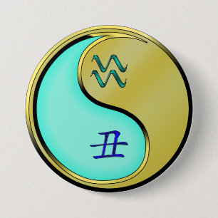Macaron Rond 7,6 Cm Verseau & Bœuf de Métal