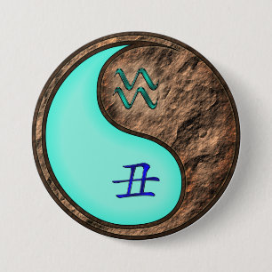 Macaron Rond 7,6 Cm Verseau & Boeuf de Terre