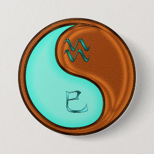 Macaron Rond 7,6 Cm Verseau & Serpent de Bois