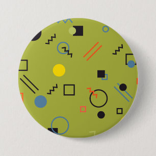 Macaron Rond 7,6 Cm Vert, moderne, cool, tendance, urbain, Memphis mot