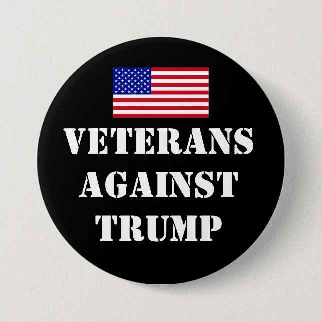 Macaron Rond 7,6 Cm Veterans Against Trump Button (Devant)