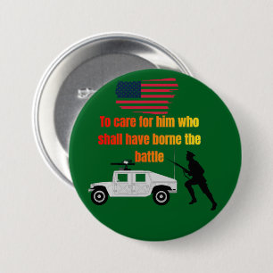 Macaron Rond 7,6 Cm Vétérans américains vert forêt
