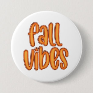 Macaron Rond 7,6 Cm 🍂 Vibes d'automne - Graphique de texte orange