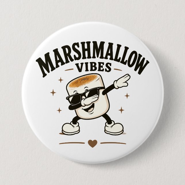 Macaron Rond 7,6 Cm Vibes de marshmallow (Devant)