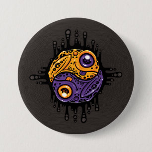 Macaron Rond 7,6 Cm Vibrant Poison pourpre et doré grenouille à tarte 