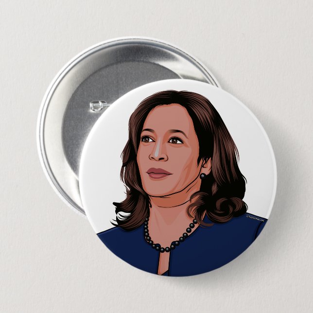 Macaron Rond 7,6 Cm Vice-Président Kamala Harris (Devant & derrière)