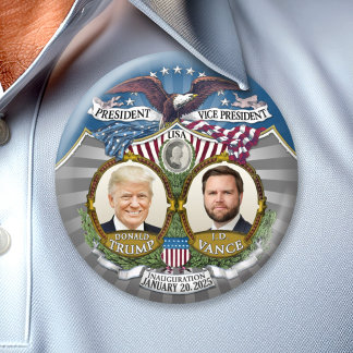 Macaron Rond 7,6 Cm Victoire de l'investiture - Donald Trump JD Vance