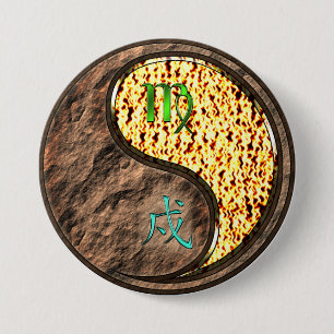 Macaron Rond 7,6 Cm Vierge & Chien de Feu