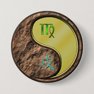 Macaron Rond 7,6 Cm Vierge & Chien de Métal