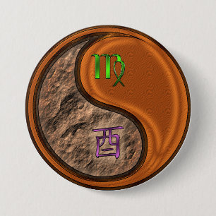 Macaron Rond 7,6 Cm Vierge & Coq de Bois