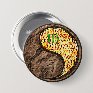 Macaron Rond 7,6 Cm Vierge & Rat de feu