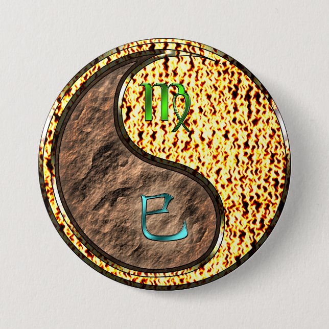 Macaron Rond 7,6 Cm Vierge & Serpent de feu (Devant)