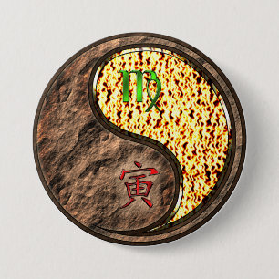 Macaron Rond 7,6 Cm Vierge & Tigre de Feu