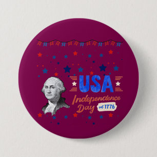 Macaron Rond 7,6 Cm Vin coloré pour la fête de l'indépendance des État
