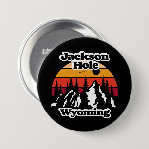 Macaron Rond 7,6 Cm Vintage Jackson Hole Wyoming