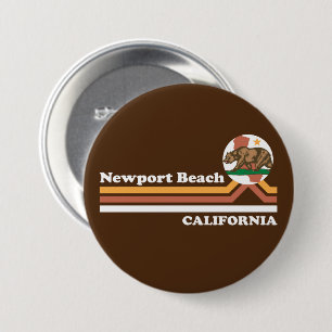 Macaron Rond 7,6 Cm Vintage Newport Beach Californie