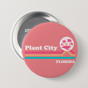 Macaron Rond 7,6 Cm Vintage Plante ville Floride
