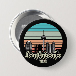 Macaron Rond 7,6 Cm Vintage San Antonio Texas