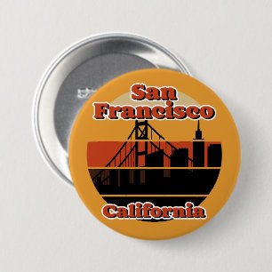 Macaron Rond 7,6 Cm Vintage San Francisco Californie