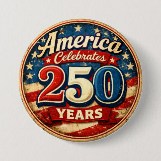 Macaron Rond 7,6 Cm Vintage-Style America's 250th Birthday Button