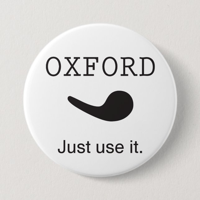 Macaron Rond 7,6 Cm Virgule d'Oxford. Employez-juste la. Bouton (Devant)