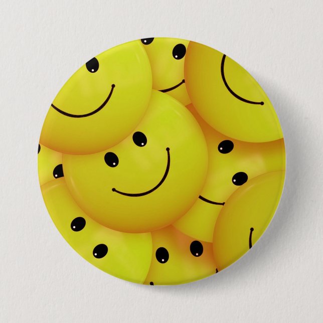 Macaron Rond 7,6 Cm Visages jaunes (Devant)