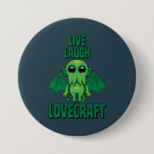 Macaron Rond 7,6 Cm Vivez Riez Lovecraft Cthulhu Mignon