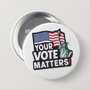Macaron Rond 7,6 Cm Vos Votes, ça compte Élections USA 2024