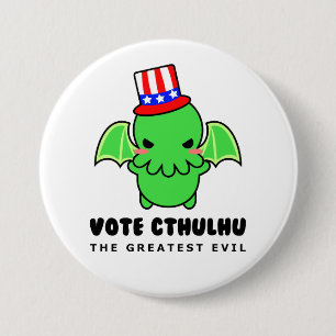 Macaron Rond 7,6 Cm Vote Cthulhu pour le Président Button
