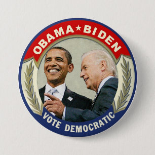 Macaron Rond 7,6 Cm Vote d'Obama Biden 2012 Democratic