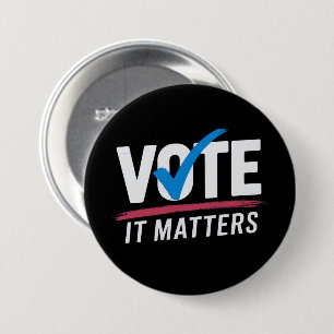 Macaron Rond 7,6 Cm Vote Élection 2024 Voter Démocrate Politique