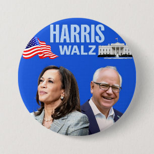 Macaron Rond 7,6 Cm Vote-Kamala-Harris et Tim-Walz-2024_