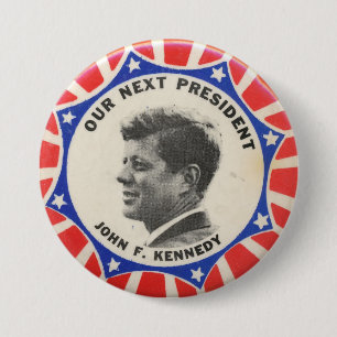 Macaron Rond 7,6 Cm Vote pour le bouton d'élection de Kennedy