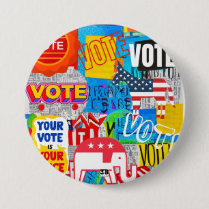 Macaron Rond 7,6 Cm Votez !